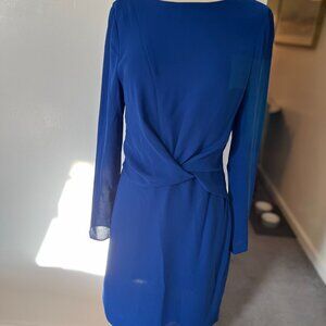 Reiss Elle Knot Front Dress in Cobalt blue, size 6